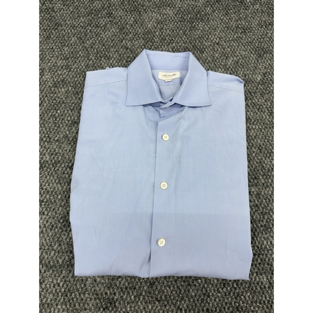 Hamilton Men's Dress Shirt Size 16/41 Medium Blue Cotton